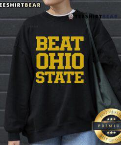Official Beat Ohio State Sweatshirt in navy blue featuring a bold logo, perfect for game day and showing team spirit.