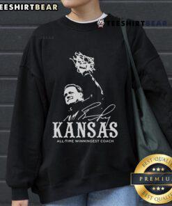 Official Bill Self Kansas All-Time Winningest Coach sweatshirt featuring team colors and logo, perfect for fans.