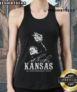 Official Bill Self Kansas All-Time Winningest Coach tank top featuring team colors and logo, perfect for fans.