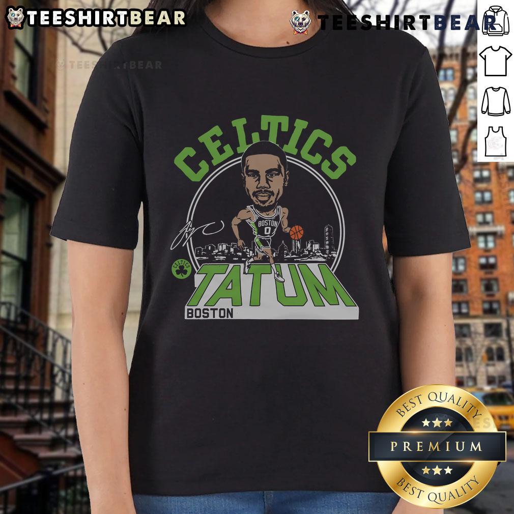 Official Celtics Jayson Tatum signature ladies tee in green with stylish design, perfect for fans of Boston basketball.