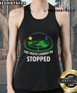 Official Flat Earther Tank Top featuring 'The Truth Cannot Be Stopped' slogan, perfect for proud flat earth advocates.