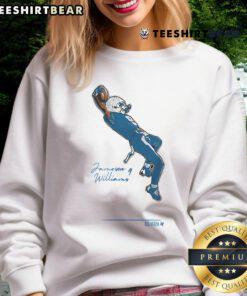 Jameson Williams NFL touchdown celebration sweatshirt featuring vibrant design and team colors, perfect for fans.