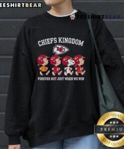 Official Kansas City Chiefs Snoopy and Friends sweatshirt featuring 'Kingdom Forever' design for 2024 fans.