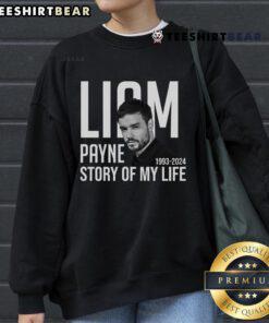 Alt Text: Official Liam Payne 1993-2024 Story Of My Life classic sweatshirt design featuring bold graphics and comfortable fit.