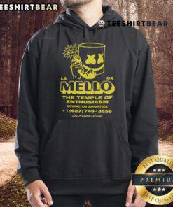 Alt Text: Official Marshmello Call Now hoodie from The Temple of Enthusiasm in Los Angeles, CA, showcasing stylish design.