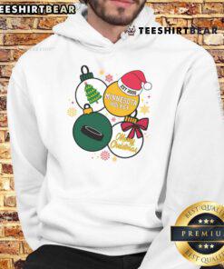 Official Merry Christmas Minnesota Hockey Est 2000 Hoodie featuring festive design and team logo for winter sports fans.