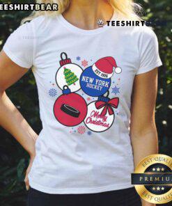 Official Merry Christmas New York Hockey Est 1926 Ladies Tee featuring festive graphics and a stylish design.