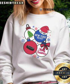 Official Merry Christmas New York Hockey Est 1926 Sweatshirt featuring festive design and team colors for holiday cheer.
