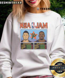 Official NBA Jam Suns City sweatshirt featuring Booker and Durant for ultimate fan style and comfort.