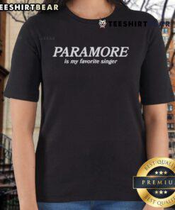 Official Paramore Is My Favorite Singer Ladies Tee showcasing vibrant design, perfect for fans of Paramore and stylish comfort.