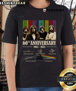 Official Pink Floyd 60th Anniversary 1965-2025 Signature Ladies Tee celebrating the band's legacy and memories.