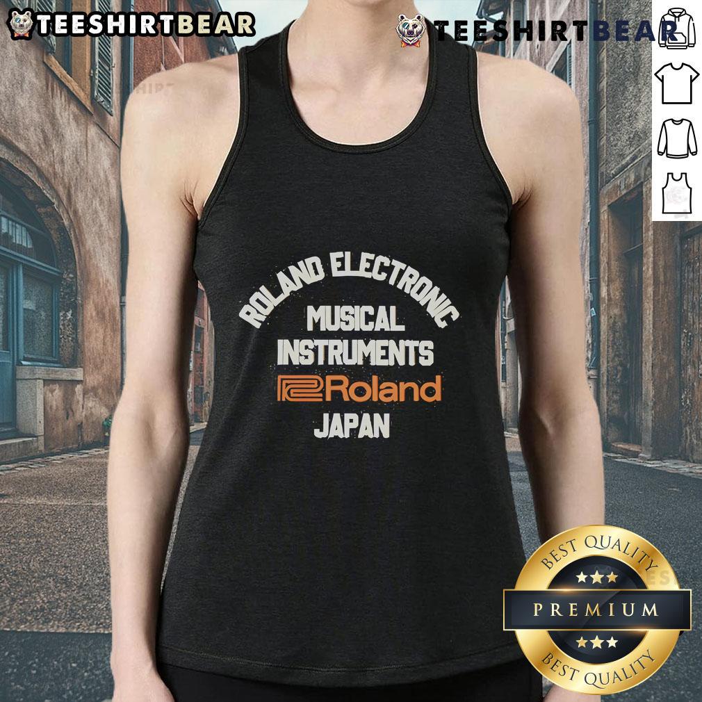 Alt Text: Official Roland Electronic Musical Instruments tank top from Roland Japan, showcasing stylish design for music enthusiasts.
