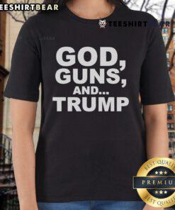 Official Scott Presler God Guns And Trump Ladies Tee featuring patriotic design and bold text for supporters.
