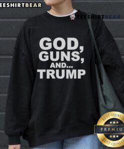Official Scott Presler God Guns and Trump sweatshirt featuring bold graphics and patriotic colors for supporters.