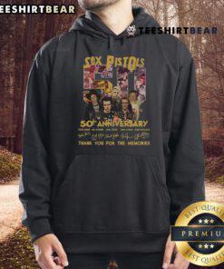 Alt Text: Official Sex Pistols 50th Anniversary hoodie featuring a nostalgic design, perfect for fans and collectors.