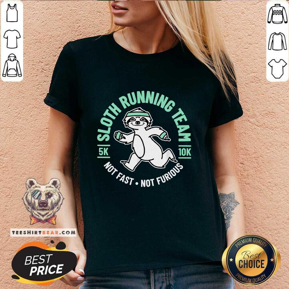 Official Sloth Running Team Not Fast Not Furious V-neck