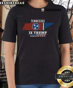 Official Tennessee is Trump Country President 2024 map graphic on a ladies tee, showcasing support for Trump in Tennessee.