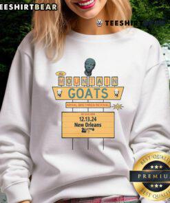 Official The Mountain Goats sweatshirt from the Dec 13, 2024 concert at Tipitina's in New Orleans, LA.