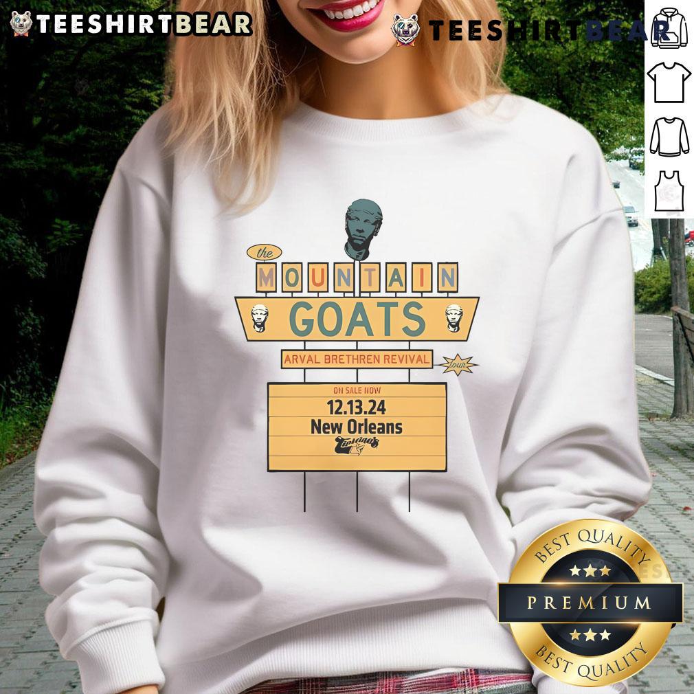 Official The Mountain Goats sweatshirt from the Dec 13, 2024 concert at Tipitina's in New Orleans, LA.