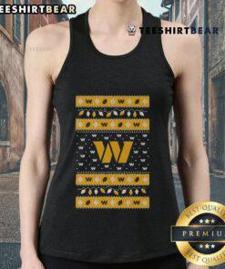 Official Washington Commanders holiday Christmas tank top featuring festive design and team logo for fans.