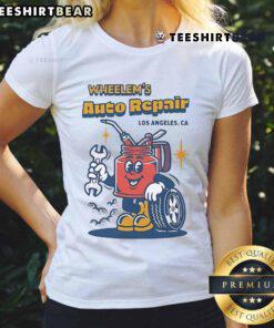 Official Wheelems Auto Repair Ladies Tee featuring a stylish design for car enthusiasts and mechanics.