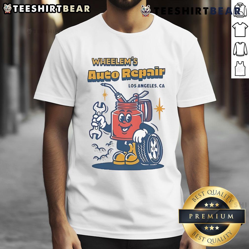 Official Wheelems Auto Repair T-Shirt featuring a vintage design for car enthusiasts and mechanics.
