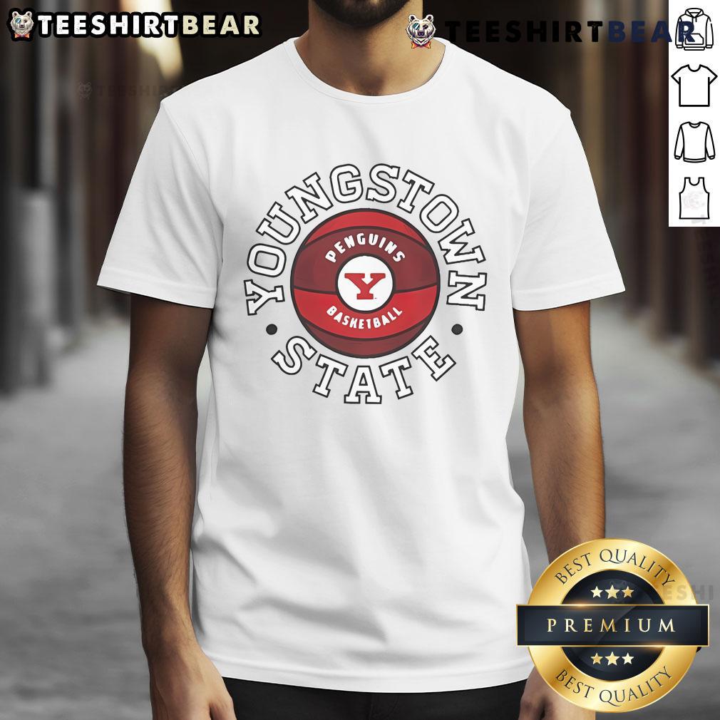 Official Youngstown State Penguins Basketball T-Shirt featuring team logo and vibrant colors for fans and players.