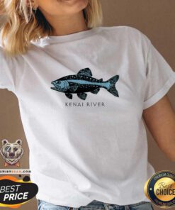 Original Kenai River Alaska Salmon Fish Art Fishing Kenai V-neck