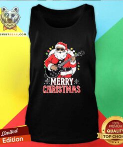 Original Santa Claus Rock Guitar Merry Christmas Tank-top