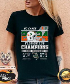 Premium 2024 Florida Cup Champions Miami Hurricanes V-neck
