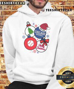 Premium Merry Christmas Chicago Baseball Est 1876 Hoodie featuring festive design and classic baseball graphics.