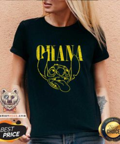 Pretty Disney Lilo And Stitch Ohana V-neck