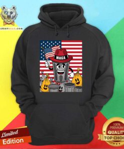 Pretty Proud Maga Garbage Trump Supporter Trash Can Cartoon Hoodie