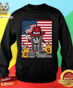 Pretty Proud Maga Garbage Trump Supporter Trash Can Cartoon Sweatshirt
