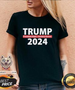 Pretty Trump 2024 Promise Kept Country Saved V-neck