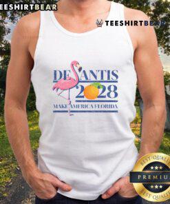 Top Desantis 2028 Make America Florida tank top featuring bold graphics and vibrant colors for political supporters.