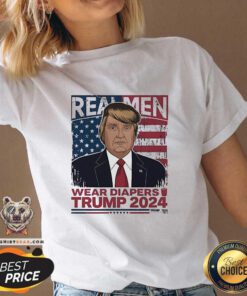 Top Donald John Trump Real Men Wear Diapers 2024 V-neck