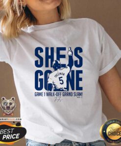 Top Freddie Freeman She Is Gone Walk-Off Grand Slam MLB V-neck