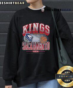 Alt Text: Stylish Top Sacramento Kings City Edition No Look Sweatshirt featuring team colors and logo, perfect for fans.