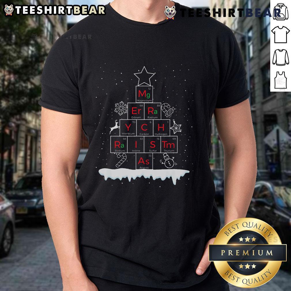Alt Text: Funny Chemistree Christmas T-shirt featuring 'Oh Chemist Tree' design, perfect for science lovers and chemists.