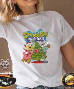 Top Spongebob Squarepants Christmas Tree V-neck