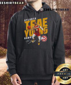 Top Trae Young Atlanta Hawks slant basketball signature hoodie, featuring bold team colors and stylish design for fans.