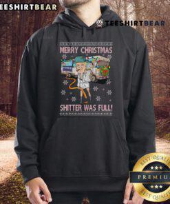 Top Trump Merry Christmas Shitter Was Full Hoodie featuring festive design and playful holiday humor.