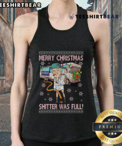 Top Trump Merry Christmas Shitter Was Full Tank Top featuring a humorous holiday design for festive wear.
