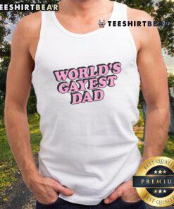 Top World's Gayest Dad Tank Top featuring vibrant colors and fun graphics, perfect for proud LGBTQ+ fathers.