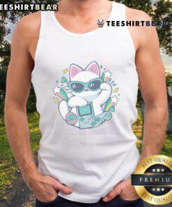 Awesome 90s cute cat tank top featuring a playful feline graphic, perfect for retro fashion lovers and cat enthusiasts.