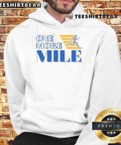 Runner wearing an Awesome One More Mile hoodie, showcasing a stylish design perfect for running enthusiasts.