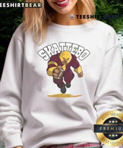 Awesome Skattebo Juggernaut sweatshirt showcasing relentless power and momentum in a vibrant design.