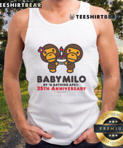 Adorable baby Milo wearing a cute tank top celebrating the 25th anniversary, showcasing playful design and vibrant colors.