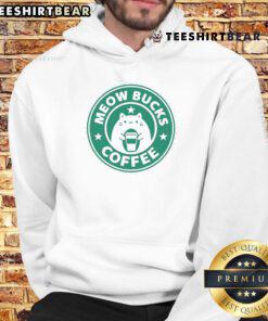 Adorable 'Cute Meow Bucks Coffee' hoodie featuring a playful cat design, perfect for coffee lovers and cat enthusiasts.
